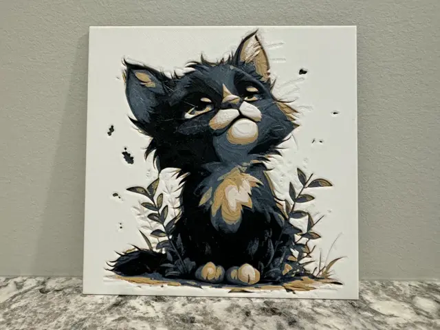 HueForge model: Kitten looking Up by Canadian Gamer