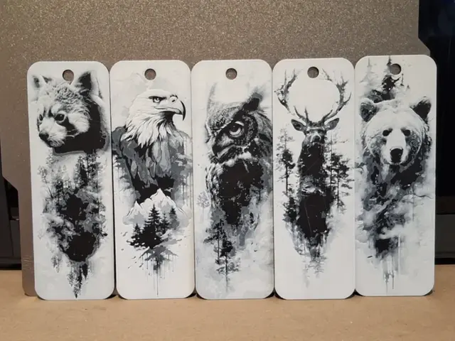 HueForge model: Set of 5 - forest animal bookmarks by 3dGlow