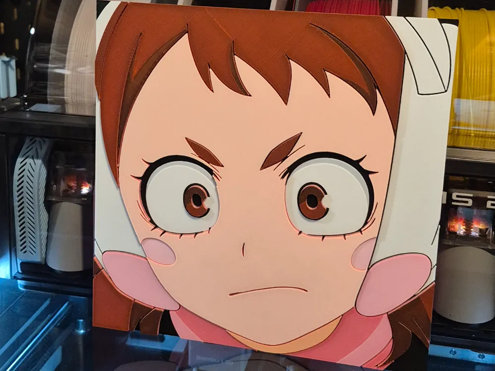My Hero Academia - Uravity Closeup MHA Hueforge by Glitch Kitten HueForge model: My Hero Academia - Uravity Closeup MHA Hueforge by Glitch Kitten
