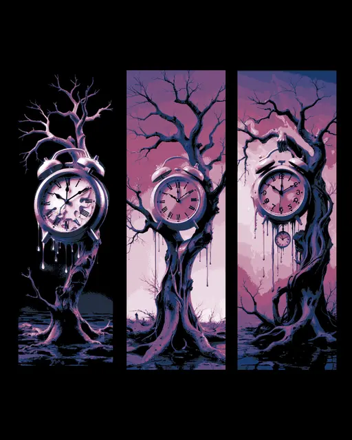 HueForge model: Time just melts away when all but forgotten - Dali style Set of Bookmarks by BooneCo3d