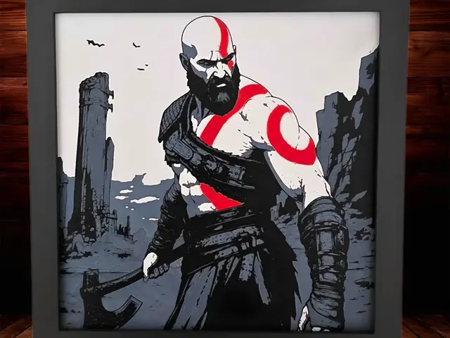 HueForge model: Kratos - God of War - 4 Colour by Side Quest Hues