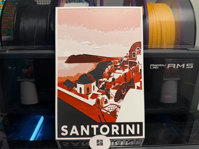 HueForge model: Santorini Greece HueForge Poster by liv_3d