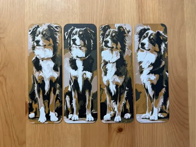 HueForge model: x4 golden retriever bookmarks by Morganja