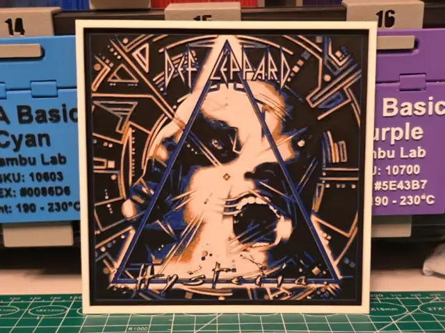 HueForge model: Def Leppard "Hysteria" Album - Hueforge Art by Lumpy3D