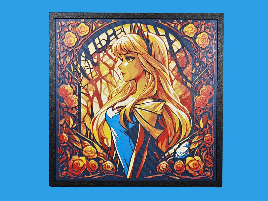 Princess Aurora / Sleeping Beauty in the Garden by BusyKikiBee HueForge model: Princess Aurora / Sleeping Beauty in the Garden by BusyKikiBee