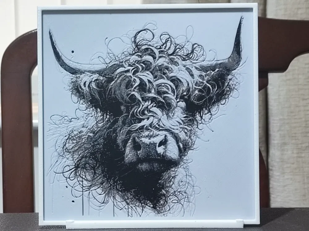 Hairy Highland Cow - HueForge 3 Color by BoDad HueForge model: Hairy Highland Cow - HueForge 3 Color by BoDad