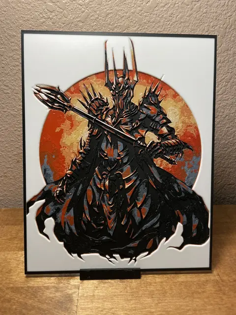 HueForge model: Sauron - Red Sun by Cloudy Nostalgia