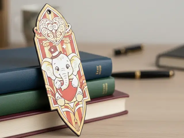 Valentines Day Bookmark - Elephant2 - Hueforge