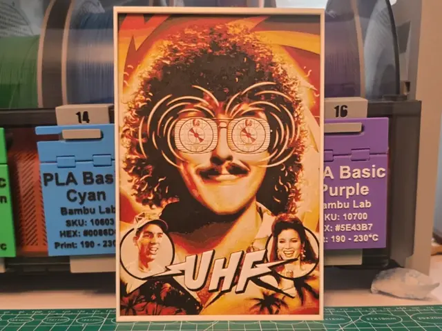 HueForge model: UHF Movie Poster - Hueforge Art by Lumpy3D