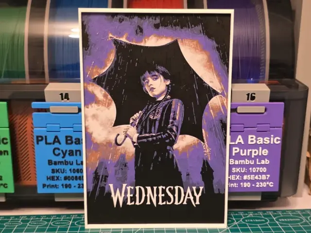 HueForge model: Wednesday Poster - Hueforge Art by Lumpy3D