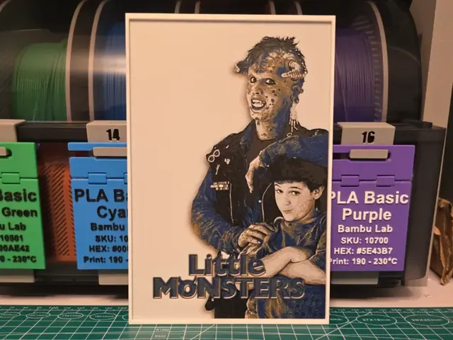 HueForge model: Little Monsters Movie Poster - Hueforge Art by Lumpy3D