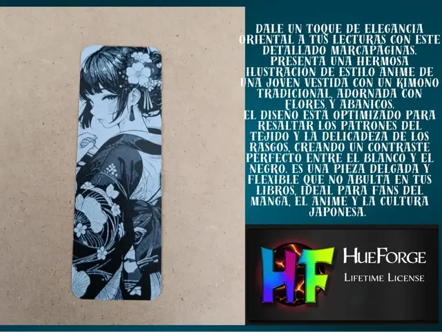 HueForge model: Bookmark Kimono Anime Girl by FYTY112
