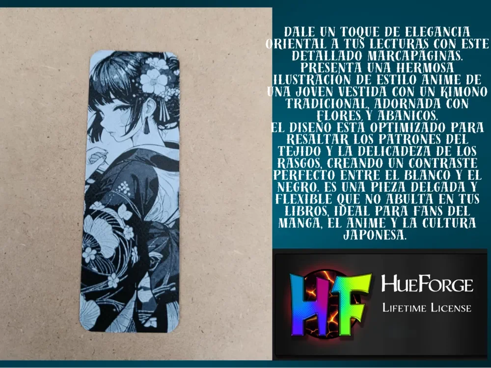 Bookmark Kimono Anime Girl by FYTY112 HueForge model: Bookmark Kimono Anime Girl by FYTY112