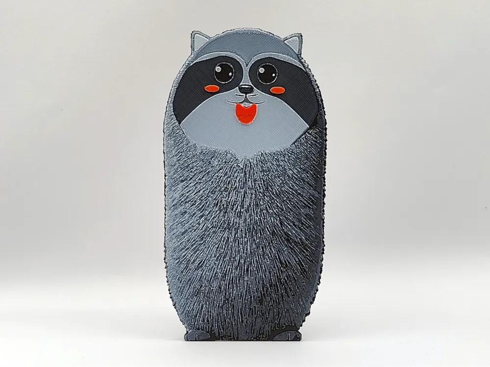 Cute Racoon Bookmark - Hueforge by Sarge HueForge model: Cute Racoon Bookmark - Hueforge by Sarge