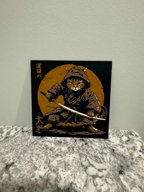 HueForge model: Samurai Cat by Canadian Gamer
