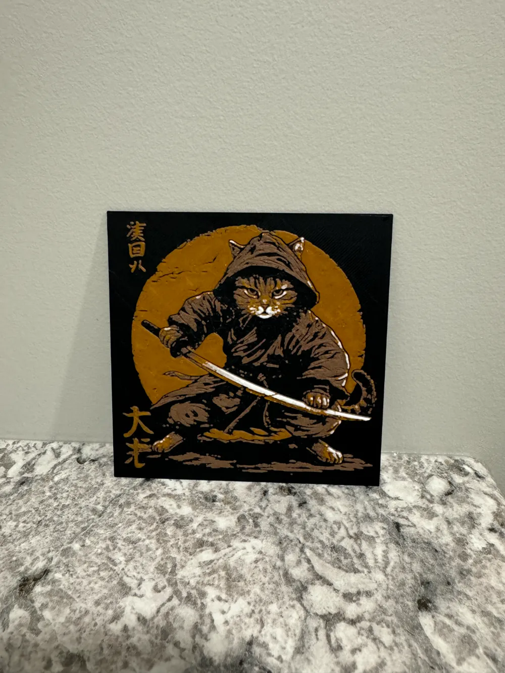 Samurai Cat by Canadian Gamer HueForge model: Samurai Cat by Canadian Gamer