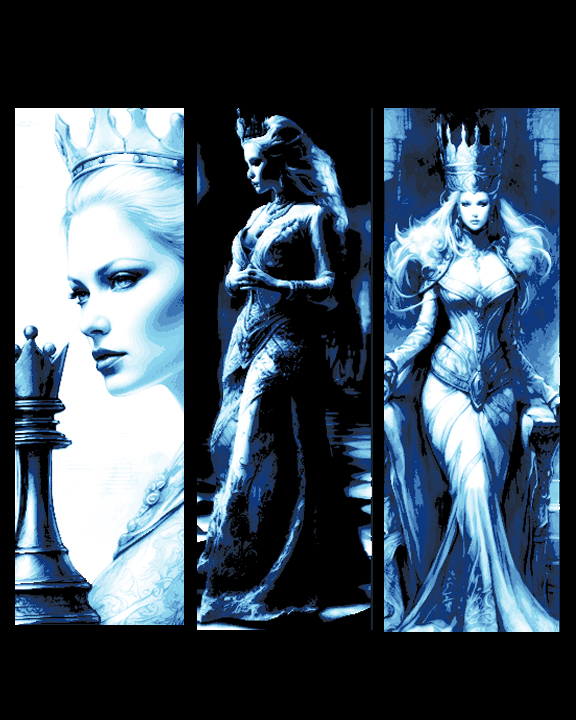Visions of the Ice Queen - Strategy and Cunning - Set of 3 Bookmarks by BooneCo3d HueForge model: Visions of the Ice Queen - Strategy and Cunning - Set of 3 Bookmarks by BooneCo3d
