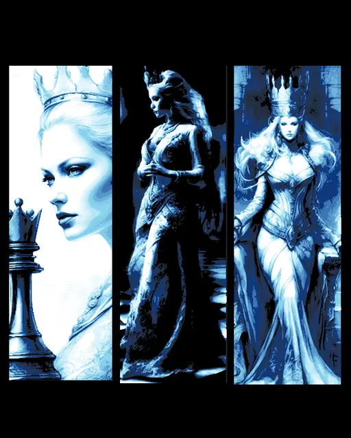 HueForge model: Visions of the Ice Queen - Strategy and Cunning - Set of 3 Bookmarks by BooneCo3d