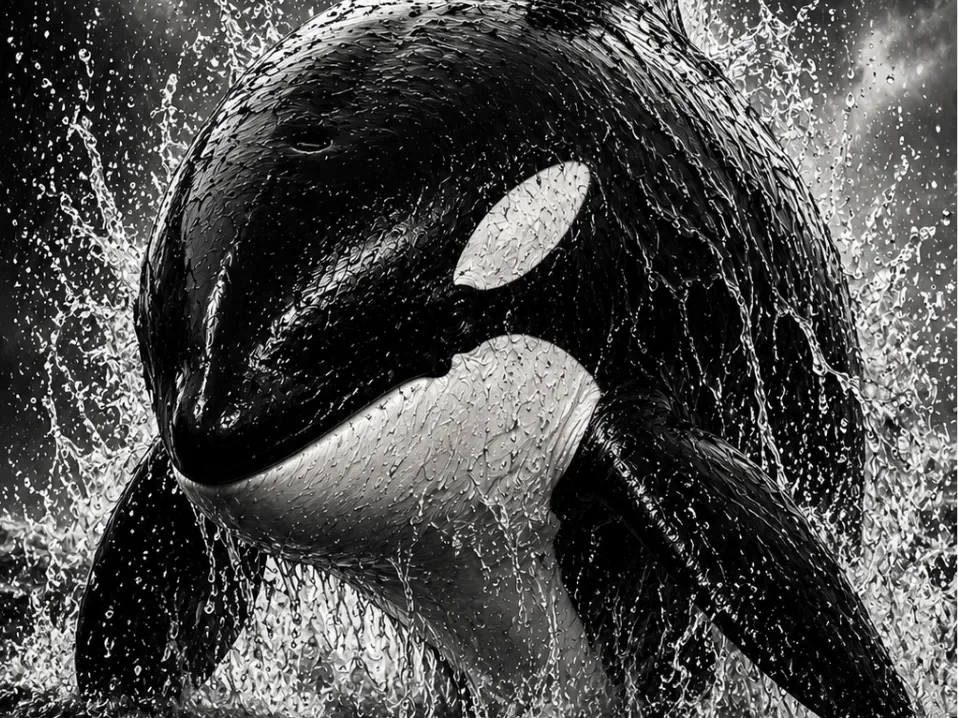 Orca Portrait - easy print by Hueforge Maker HueForge model: Orca Portrait - easy print by Hueforge Maker