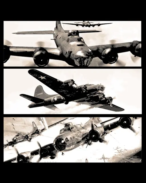 HueForge model: Boeing B-17 Flying Fortress US Air Force Bomber WWII - Tribute Set of Bookmarks by BooneCo3d