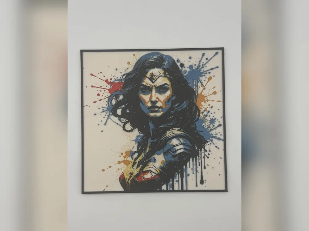 Wonder Woman Colour Splash HueForge Print by Thadius HueForge model: Wonder Woman Colour Splash HueForge Print by Thadius