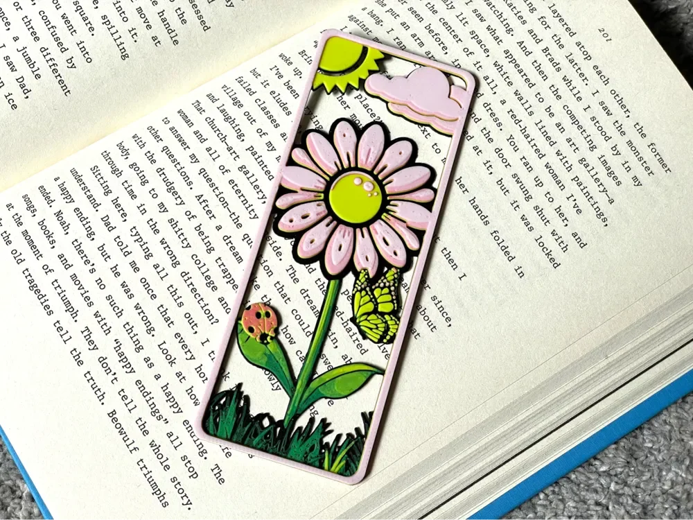 Daisy Flower Hueforge Bookmark by NiiON HueForge model: Daisy Flower Hueforge Bookmark by NiiON