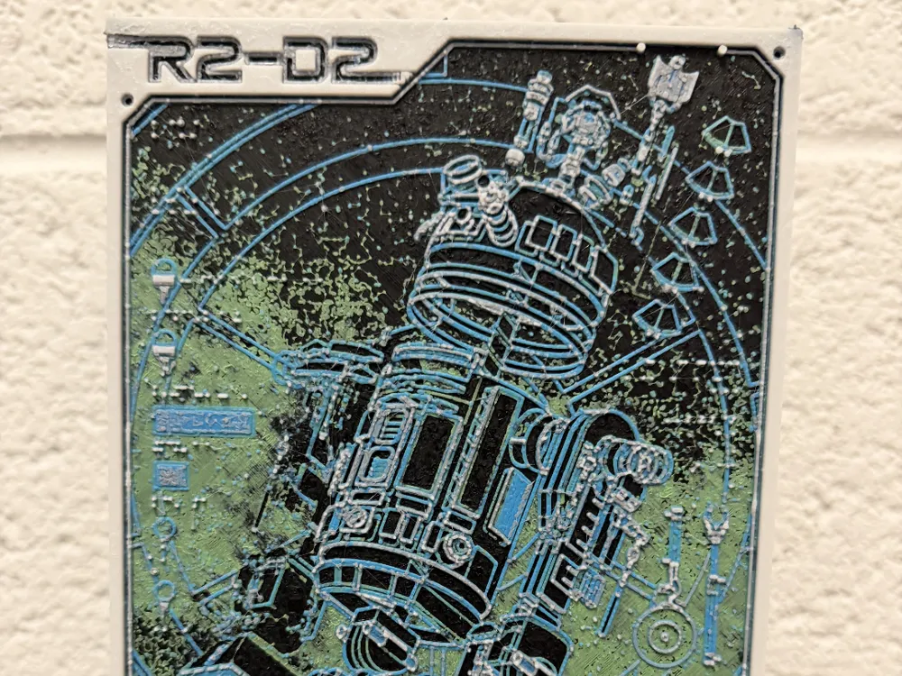 R2-D2 Wall Panel - Blueprint by Loupes HueForge model: R2-D2 Wall Panel - Blueprint by Loupes