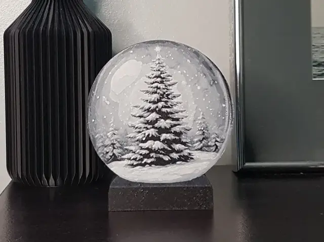 HueForge model: Christmas Tree Stand-a-lone Snow Globe by Dame Jo