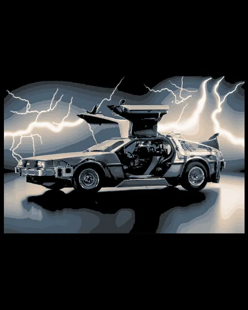 HueForge model: Artful Creation and Fan art - Back to the Future Star, the DeLorean - Car Collection Model by BooneCo3d