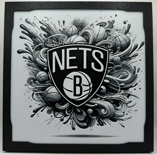 HueForge model: Brooklyn Nets - NBA Hueforge by Canadian Gamer
