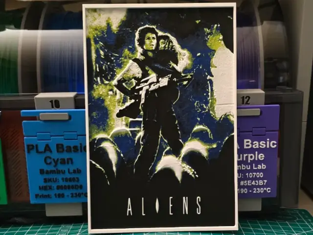 HueForge model: Aliens Movie Poster - Hueforge Art by Lumpy3D
