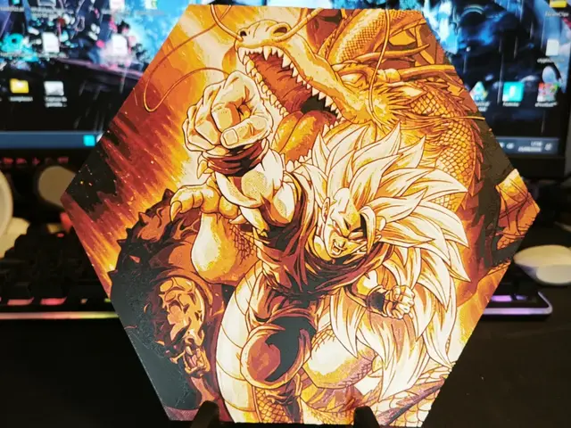 Hueforge Goku Ssj3 Dragon Ball Z in honeycomb mode