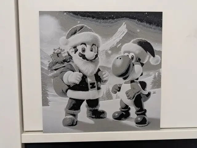 Mario and Yoshi as Santa Clauss Christmas HueForge