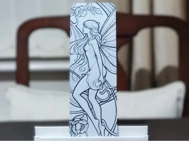 HueForge model: Art Nouveau Fairy - 2 Color by BoDad