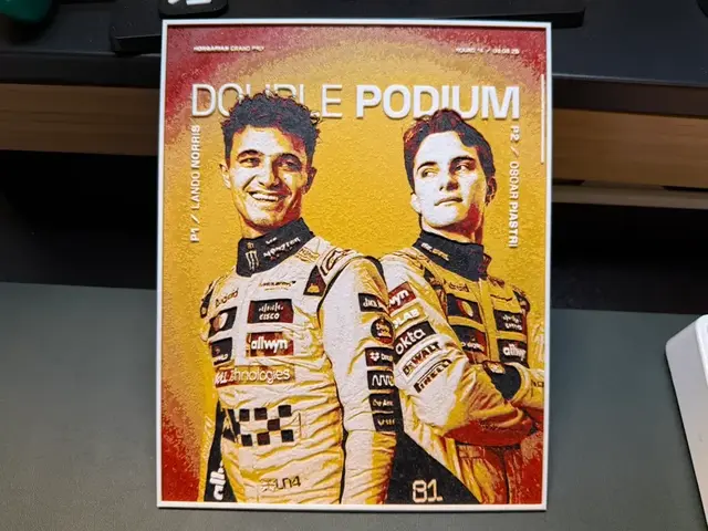 HueForge model: Lando Norris + Oscar Piastri - F1 Podium HueForge by liv_3d