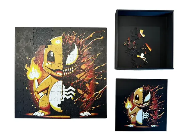 HueForge model: Venomized Charmander - Puzzle & Lid by Canadian Gamer