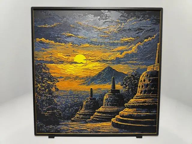 HueForge model: Borobudur Sunset - Hueforge by BeaN