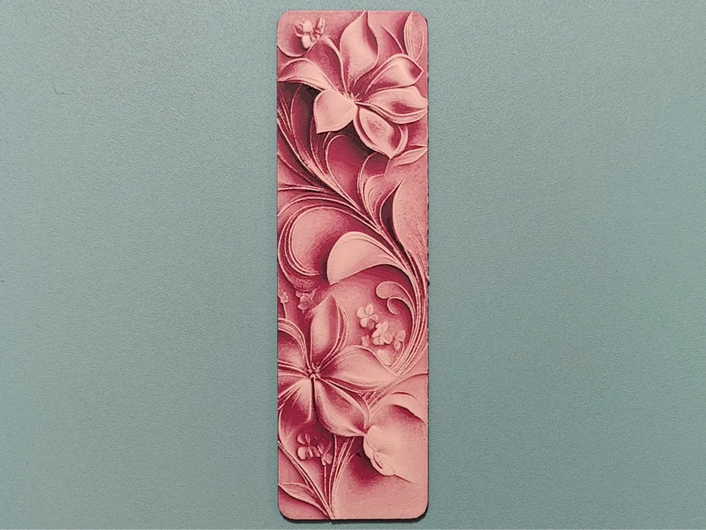 Summer Floral Bookmark - Hueforge by Sarge HueForge model: Summer Floral Bookmark - Hueforge by Sarge