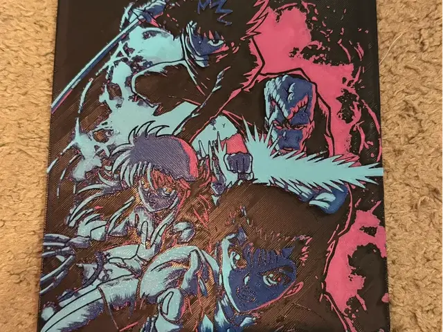 HueForge model: Yu Yu Hakusho - Vaporwave by Pretty Okay Prints