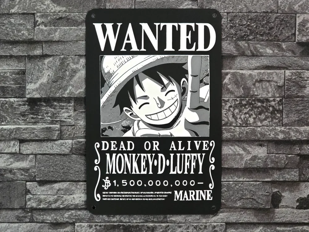 Hueforge Wanted Luffy 4 colors by StefBull85 HueForge model: Hueforge Wanted Luffy 4 colors by StefBull85