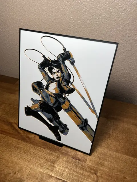 HueForge model: Eren - Attack on Titan by Cloudy Nostalgia