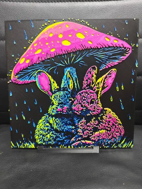 HueForge model: Bunnies Pop Art by TheHueforgeLady