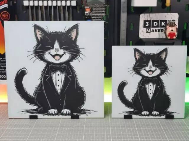 HueForge model: Gentleman Cat – Hueforge – 4 Colors by Montoya Maker