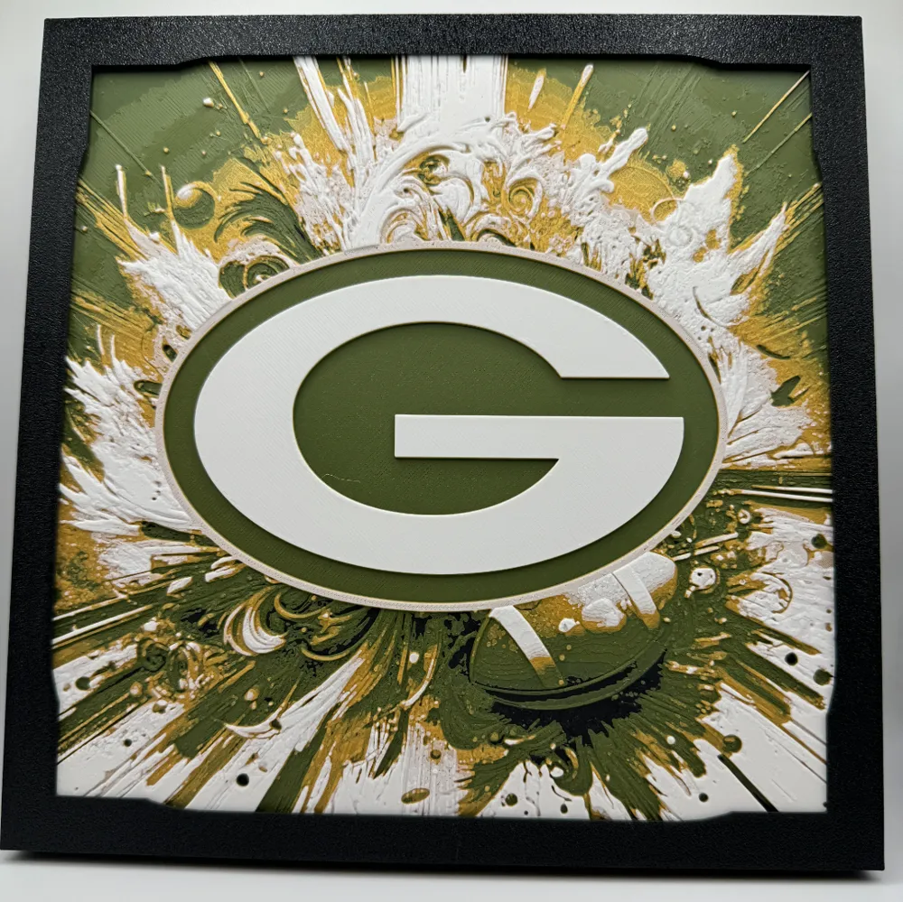 Green Bay Packers - NFL Hueforge by Canadian Gamer HueForge model: Green Bay Packers - NFL Hueforge by Canadian Gamer