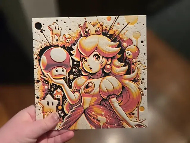 HueForge model: Graffiti Princess Peach Hueforge by 3Ree Printing