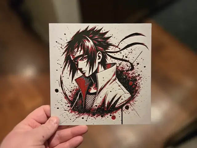 HueForge model: Graffiti Uchiha Sasuke Hueforge by 3Ree Printing