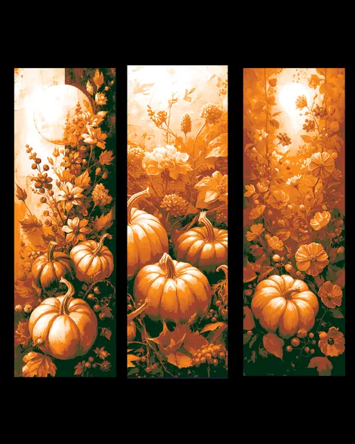 HueForge model: Fall colors and pumpkin season - set of bookmarks by BooneCo3d