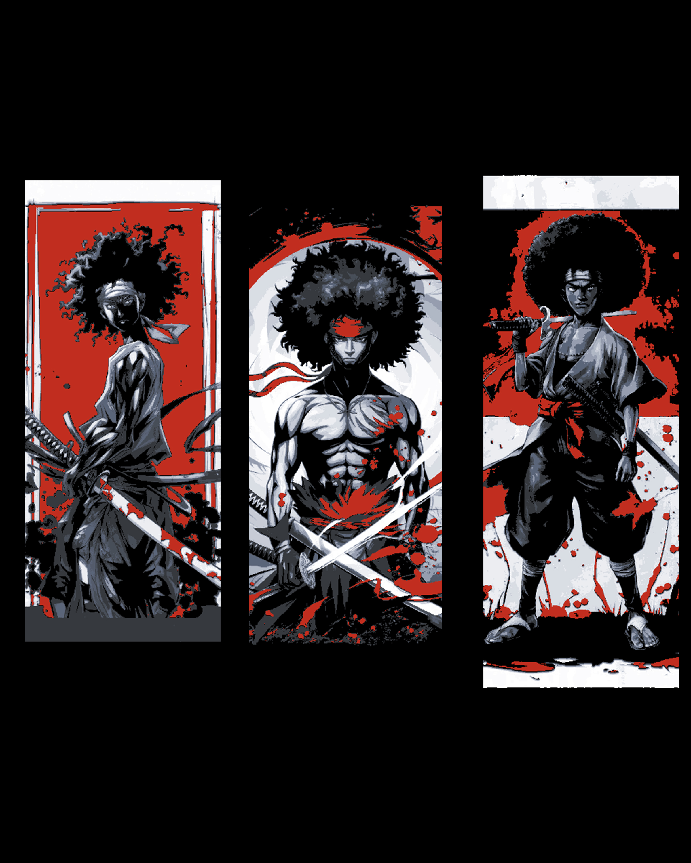 The legend of the afro samurai is celebrated with a Set of bookmarks by BooneCo3d HueForge model: The legend of the afro samurai is celebrated with a Set of bookmarks by BooneCo3d