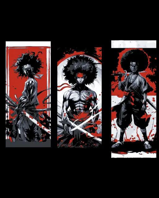 HueForge model: The legend of the afro samurai is celebrated with a Set of bookmarks by BooneCo3d
