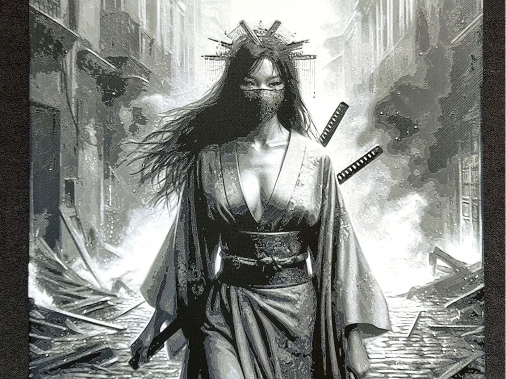 Samurai girl IV. HueForge by fD.667 HueForge model: Samurai girl IV. HueForge by fD.667